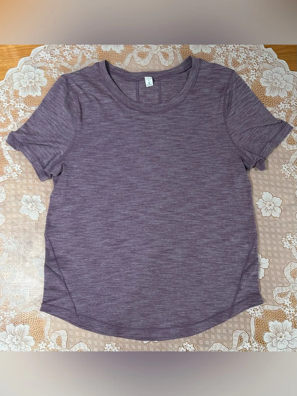 Lululemon Purple Heather Short Sleeve Crew Tee